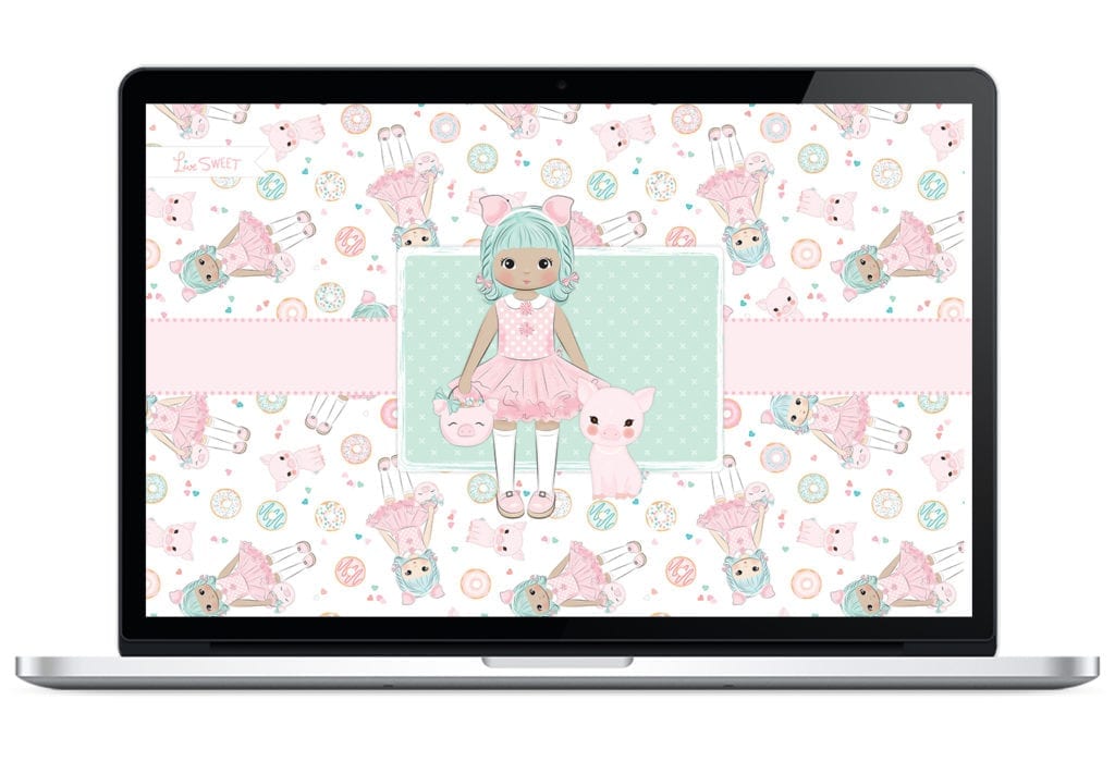 Girl dressed as pig laptop wallpaper 