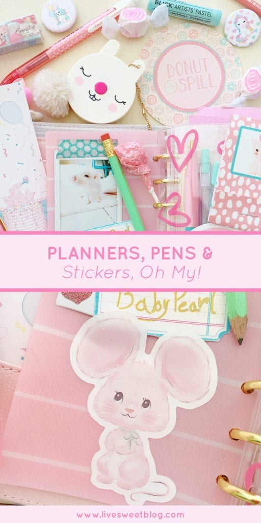 Printed goodies & pastel planner from live sweet for organization