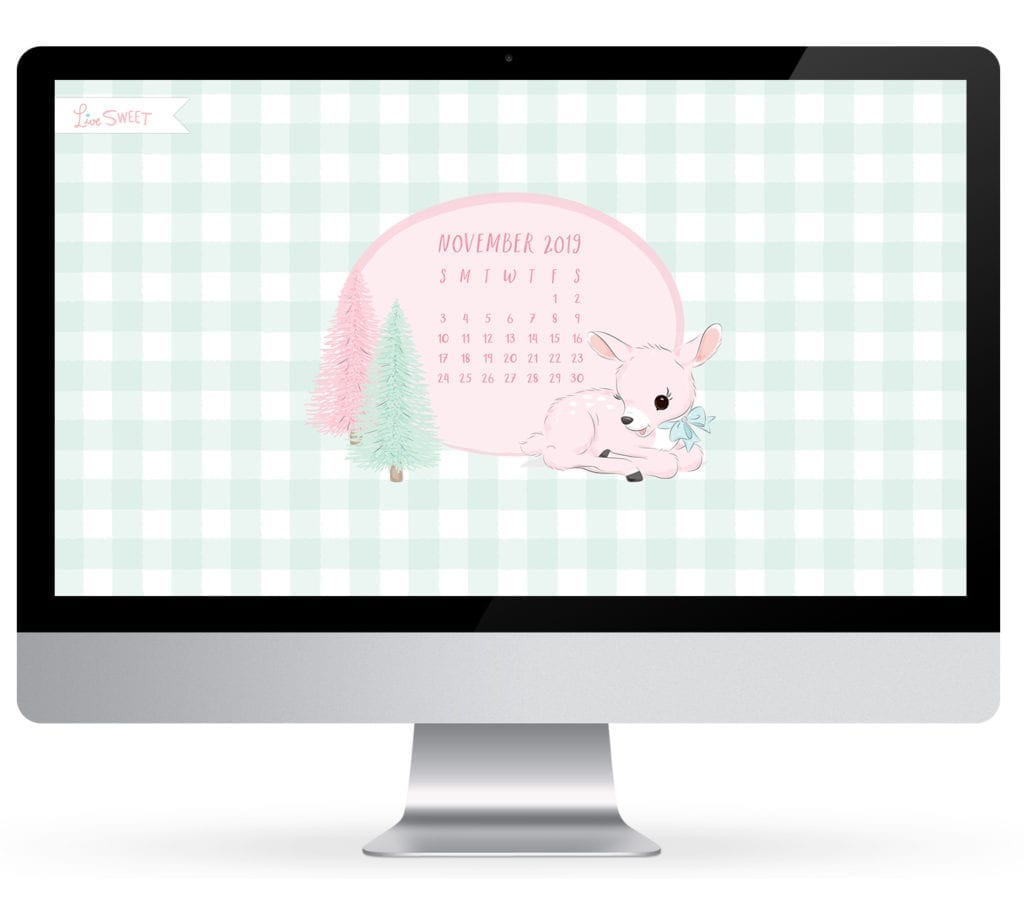 november 2019 free wallpaper design baby fawn trees pastel